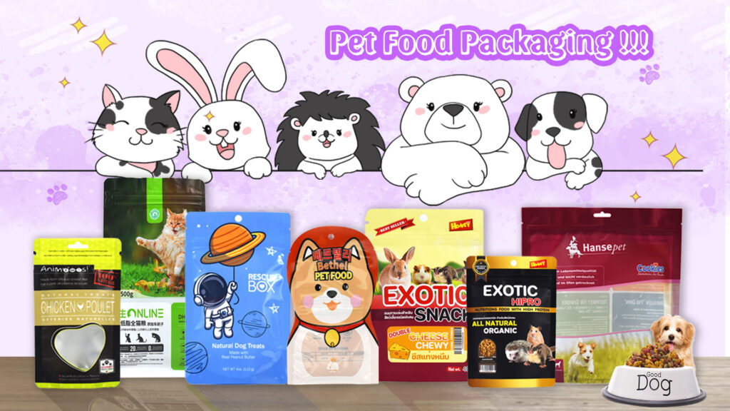 Pet food packaging bag